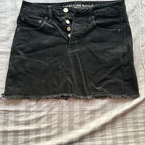 American Eagle Outfitters Distressed Black Mini Skirt